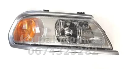 Front right headlight Mitsubishi Pajero Sport 2000-2008, electric/manual adjustment, without bulbs (H4/W21W/W5W), Depo, 1141121RLDEM6 — photo 2