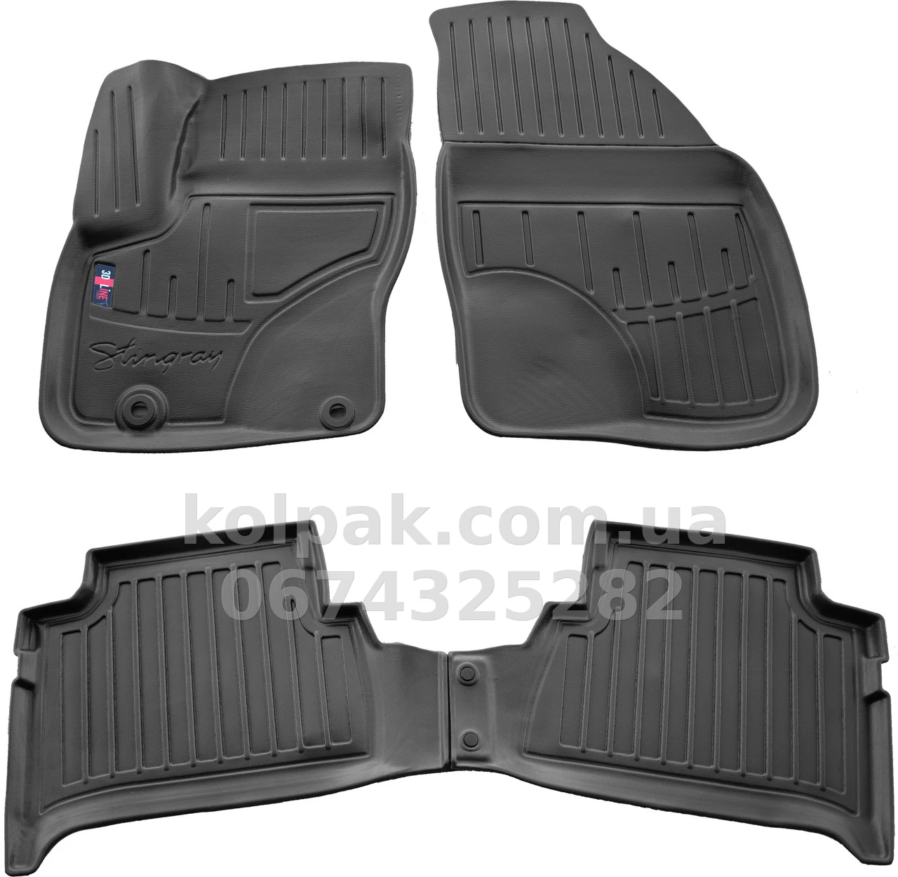 Polyurethane floor mats for Ford C-Max 2003-2010, with raised edges, 4 pcs, Stingray, 5007114 Polyurethane floor mats for Ford C-Max 2003-2010, with raised edges, 4 pcs, Stingray, 5007114 β photo 1