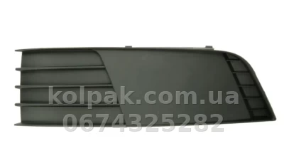 Ліва решітка бампера Skoda Octavia A7 2013-2017, без отвору для протитуманної фари, AVTM, 186415915