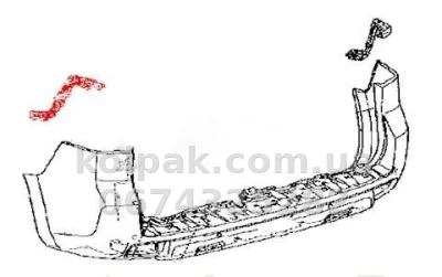 Original right rear bumper mounting bracket Toyota Land Cruiser Prado 150 2009-, side, 5215560080 — photo 2
