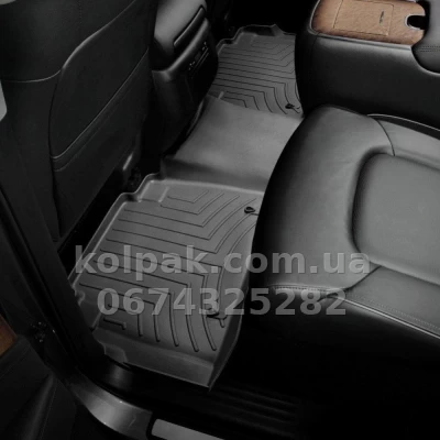 Floor mats for Infiniti QX56/QX80 2010-, with raised edges, rear, black, Weathertech 443362 — photo 2