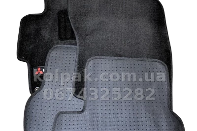 Ворсові килимки в салон Mitsubishi Lancer 2007-, Premium, чорні, AVTM BLCLX1393 — фото 9
