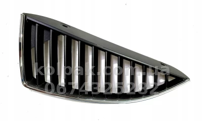 Решітка бампера Mitsubishi Lancer 9 2004-2006 верхня, ліва, чорна, хромований молдинг, AVTM, MN161113, 184805913 Решітка бампера Mitsubishi Lancer 9 2004-2006 верхня, ліва, чорна, хромований молдинг, AVTM, MN161113, 184805913