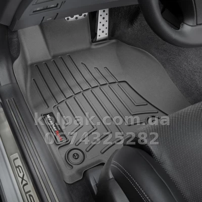 Килимки в салон Lexus LS460 2012- AWD, з бортиком, передні, чорні, Weathertech 445141 — фото 2