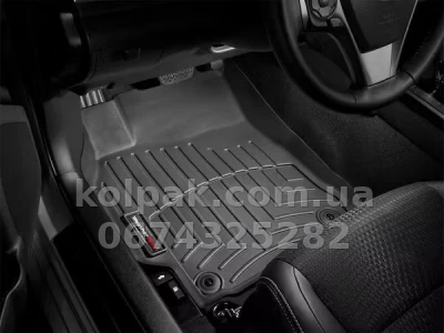 Floor mats for BMW 5-Series GT 2010-2017, RWD, front, black, Weathertech 443071 — photo 2