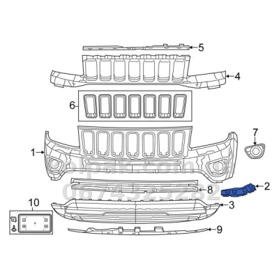 Праве кріплення переднього бампера Jeep Compass 2011-2016, AVTM, 5182596AC, 183806932 Праве кріплення переднього бампера Jeep Compass 2011-2016, AVTM, 5182596AC, 183806932 — фото 2