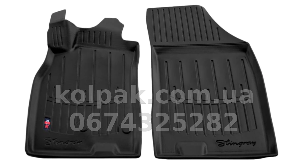 Polyurethane floor mats for Nissan Navara D40 vehicle with right-hand drive 2005-, with raised edges, 2 pcs, Stingray, 5014212 Polyurethane floor mats for Nissan Navara D40 vehicle with right-hand drive 2005-, with raised edges, 2 pcs, Stingray, 5014212 β photo 1