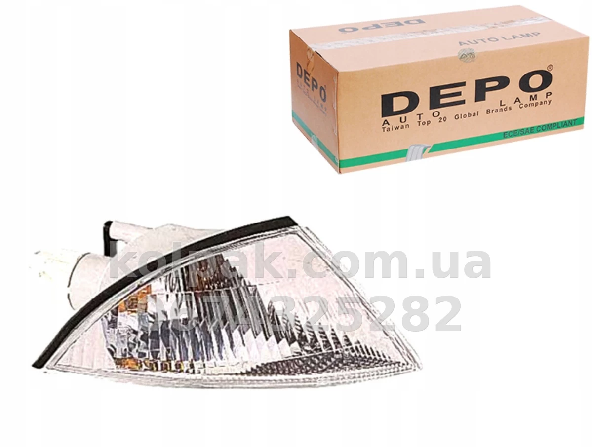 Right indicator light Mitsubishi Carisma 1995-1999, white, without bulb holder, Depo, 214-1559R-UE Right indicator light Mitsubishi Carisma 1995-1999, white, without bulb holder, Depo, 214-1559R-UE β photo 1