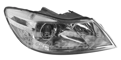 Передня права фара Skoda Octavia A5 2009-2013, (1Z3/1Z5), електричне регулювання, із коректором, без ламп (H7/H1/P), Depo, 6651118RMLDEM