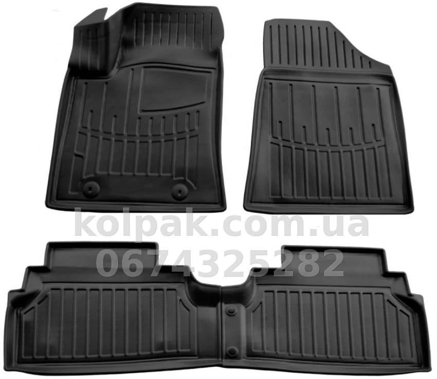 Polyurethane floor mats for Hyundai Kona electric 2023-, with raised edges, 4 pcs, Stingray, 5009344 Polyurethane floor mats for Hyundai Kona electric 2023-, with raised edges, 4 pcs, Stingray, 5009344 β photo 1
