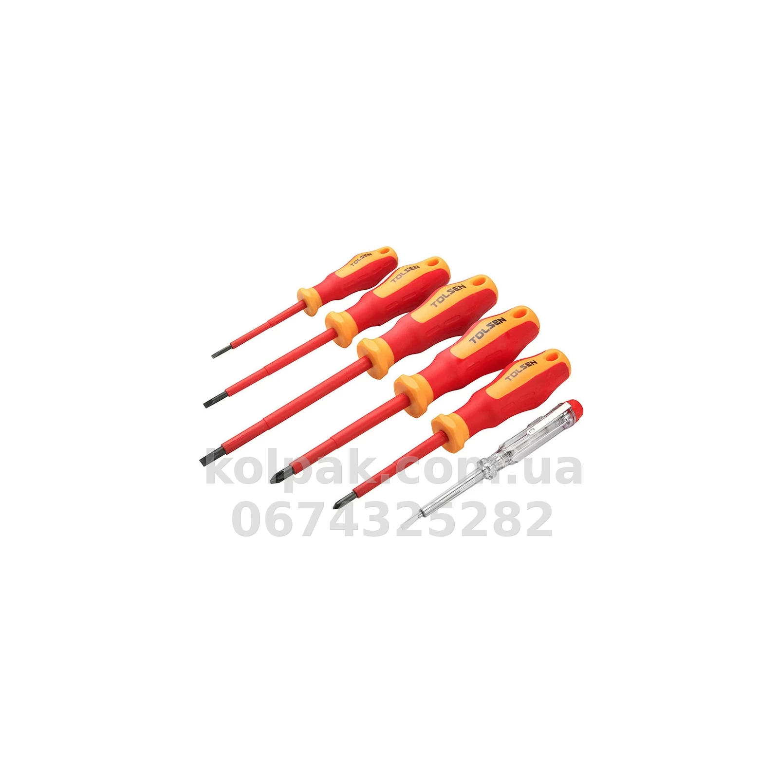 Set insulated screwdrivers (7 pcs slotted SL3 X75, SL4Γ1 mm SL5,5Γ125 mm, cross-head PH1X80 mm, PH2X100 mm) Yato YT-2828 Set insulated screwdrivers (7 pcs slotted SL3 X75, SL4Γ1 mm SL5,5Γ125 mm, cross-head PH1X80 mm, PH2X100 mm) Yato YT-2828 β photo 1
