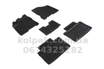 Floor mats for Lada Vesta 2015-, Rubber, 5 pcs, Seintex, 87135 — photo 3