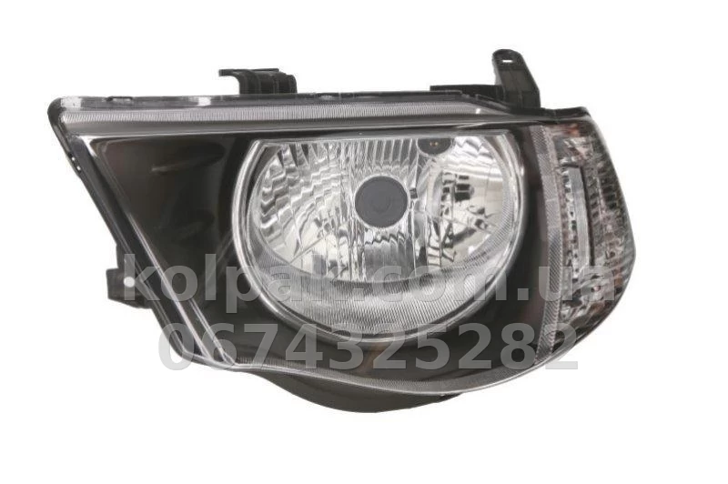 Передня ліва фара Mitsubishi L200 2007-2015, H4, з білим покажчиком повороту, електричне регулювання, Depo, 214-1180L-LDEMC Передня ліва фара Mitsubishi L200 2007-2015, H4, з білим покажчиком повороту, електричне регулювання, Depo, 214-1180L-LDEMC — фото 1