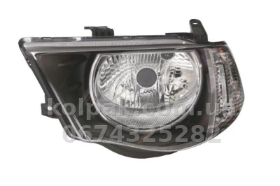 Передня ліва фара Mitsubishi L200 2007-2015, H4, з білим покажчиком повороту, електричне регулювання, Depo, 214-1180L-LDEMC