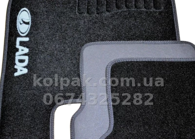 Ворсові килимки в салон Ваз 2170 Priora 2007-/2110/2111/2112 1996-, чорні, 5 шт., AVTM BLCCR1721 — фото 9