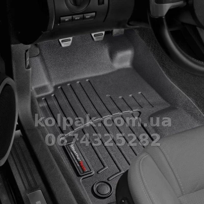 Floor mats for Ford Mustang 2009-2011, with raised edges, front, black, Weathertech 443481 — photo 2