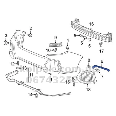 Prawy wspornik mocowania tylnego zderzaka Honda Civic 2016-, AVTM, 71593TBAA00, 183034964 Prawy wspornik mocowania tylnego zderzaka Honda Civic 2016-, AVTM, 71593TBAA00, 183034964 — zdjęcie 2