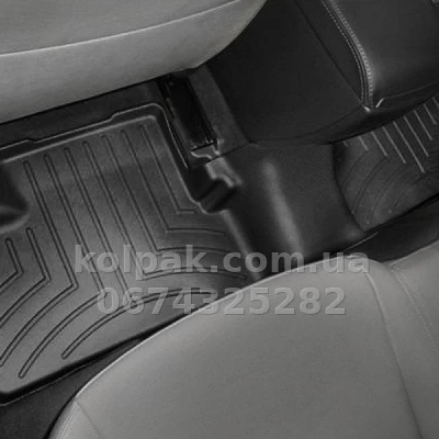 Килимки в салон Mazda 3 2008-2013, з бортиком, задні, чорні, Weathertech 442402 — фото 2
