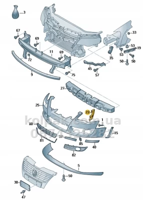 Праве кріплення переднього бампера Volkswagen Passat B6 2005-2010, вертикальне, AVTM, 3C0807178, 187407936 Праве кріплення переднього бампера Volkswagen Passat B6 2005-2010, вертикальне, AVTM, 3C0807178, 187407936 — фото 2