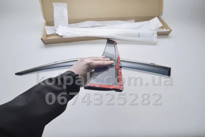 Window wind deflectors for with chrome finish adhesive-fit Touareg 2018 2019 2020 2021 2022 2023 HAVOC — photo 8