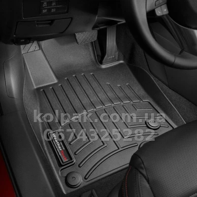 Килимки в салон Mazda 6 2013-, з бортиком, передні, чорні, Weathertech 444861 — фото 2