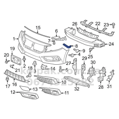 Original left front bumper mounting bracket Honda Civic SD 2016-, next to the wing, 71198TBAA00 Original left front bumper mounting bracket Honda Civic SD 2016-, next to the wing, 71198TBAA00 β photo 2