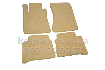 Ворсові килимки в салон Mercedes-Benz E-Class W211/CLS-Class C219 2002-2009, задній привід, Premium, бежеві, AVTM BGLX1343 — фото 2