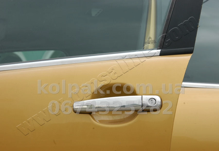 Chrome door handle covers (4 pcs) Citroen C3 5D 2002-2009, OmsaLine, 1502041 Chrome door handle covers (4 pcs) Citroen C3 5D 2002-2009, OmsaLine, 1502041 β photo 1