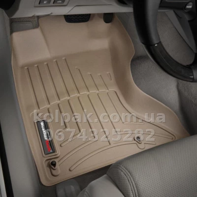 Floor mats for Lexus GS 2006-2012, AWD, with raised edges, front, beige, Weathertech 452061 — photo 2