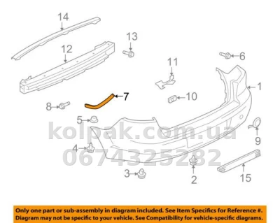Right rear bumper mounting bracket Mitsubishi Lancer 10 2007-2015, AVTM, 6410C544, 184811936 — photo 2