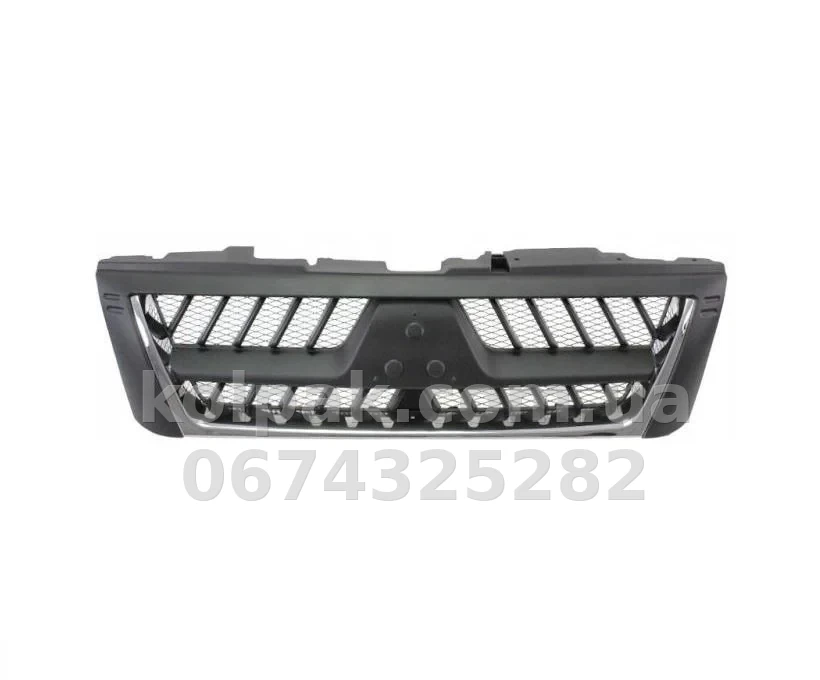 Решітка радіатора Mitsubishi Pajero 3 2003-2006, хромована/сіра, AVTM, 183735990 Решітка радіатора Mitsubishi Pajero 3 2003-2006, хромована/сіра, AVTM, 183735990 — фото 1
