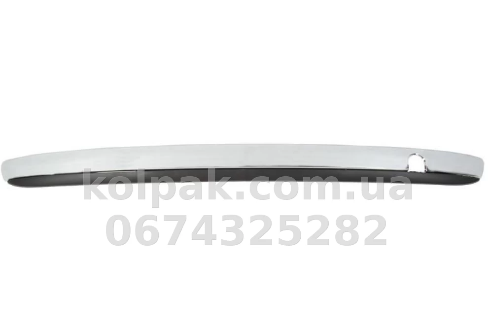Правий молдинг переднього бампера Fiat 500 2007-2015, верхній, хром, AVTM, 735455042, 182612918 Правий молдинг переднього бампера Fiat 500 2007-2015, верхній, хром, AVTM, 735455042, 182612918 — фото 1