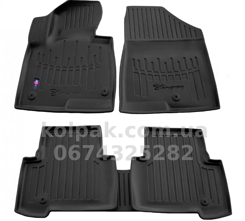 Polyurethane floor mats for Hyundai Santa Fe 3 DM 2012-2018, with raised edges, 5 pcs, Stingray, 5009075 Polyurethane floor mats for Hyundai Santa Fe 3 DM 2012-2018, with raised edges, 5 pcs, Stingray, 5009075 β photo 1