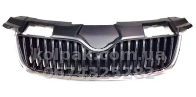 Решітка радіатора Skoda Fabia/Roomster 2007-2010, чорна, AVTM, 186408994