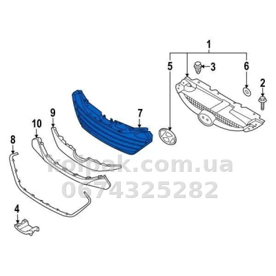 Решітка бампера Hyundai Tucson 2013-2015, середня, AVTM, 865612S100, 183265913 — фото 2