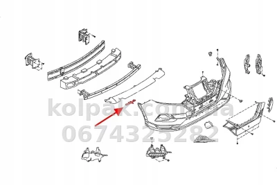Ліве кріплення переднього бампера Nissan Qashqai 2014-2017/Rogue Sport 2017-, AVTM, 622234EA0A, 185036931 — фото 2