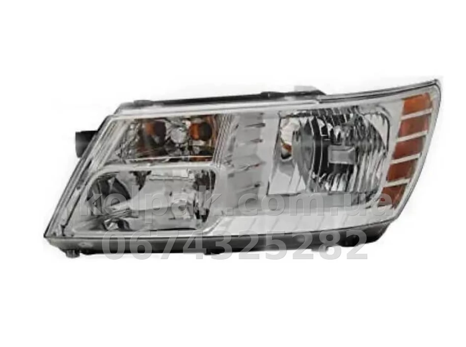 Передня ліва фара Dodge Journey 2008-2019/Fiat Freemont 2011-2016, механічне регулювання (HB4), хром відбивач, жовта, Depo, A341123LAS Передня ліва фара Dodge Journey 2008-2019/Fiat Freemont 2011-2016, механічне регулювання (HB4), хром відбивач, жовта, Depo, A341123LAS — фото 1
