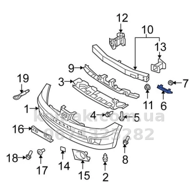 Original right front bumper mounting bracket Nissan Tiida 2005-2012, 62224EM30A Original right front bumper mounting bracket Nissan Tiida 2005-2012, 62224EM30A β photo 2