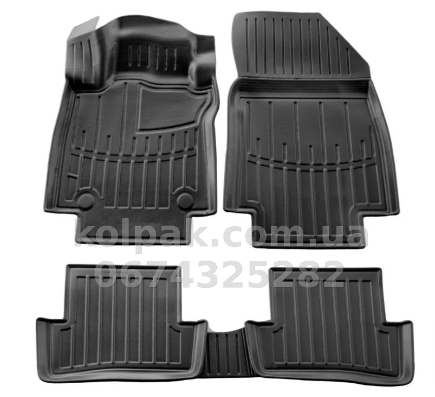 Polyurethane floor mats for Renault Clio 4 2012-2019, with raised edges, 5 pcs, Stingray, 5018375 Polyurethane floor mats for Renault Clio 4 2012-2019, with raised edges, 5 pcs, Stingray, 5018375 β photo 1