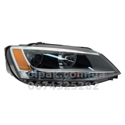 Передня права фара Volkswagen Jetta 2011-, USA, жовта вставка, Depo, 341-1129R-US2