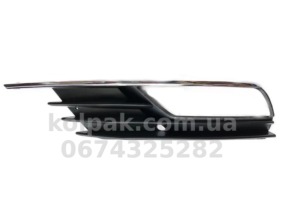 Kratka zderzaka lewa Audi A3 SD 2012-2016, z otworem na światło przeciwmgielne, z listwą, AVTM, 8V5807681A9B9, 1224 911 Kratka zderzaka lewa Audi A3 SD 2012-2016, z otworem na światło przeciwmgielne, z listwą, AVTM, 8V5807681A9B9, 1224 911 — zdjęcie 1