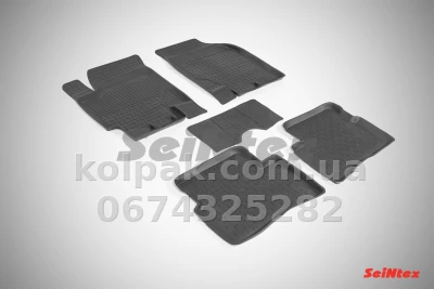 Килимки в салон Hyundai Accent/Kia Rio 2 2005-2011, гумові, 5 шт., Seintex, 82207
