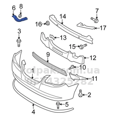 Ліве кріплення переднього бампера Hyundai Elantra 2006-2010, нижнє, AVTM, 865132H000, 183204931 Ліве кріплення переднього бампера Hyundai Elantra 2006-2010, нижнє, AVTM, 865132H000, 183204931 — фото 2