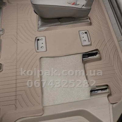 Килимки в салон Nissan Quest 2011-2017, 2/3 ряд, з бортиком, задні, бежеві, Weathertech 453662 — фото 2