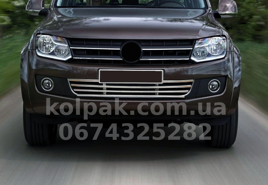 Chrome-plated Trims for bumper grille (1 pc) Volkswagen Amarok 2010-, Carmos, 6455748 Chrome-plated Trims for bumper grille (1 pc) Volkswagen Amarok 2010-, Carmos, 6455748 β photo 1