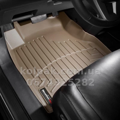 Floor mats for Honda CR-V 2007-, with raised edges, separate, front, beige, Weathertech 453161 — photo 2