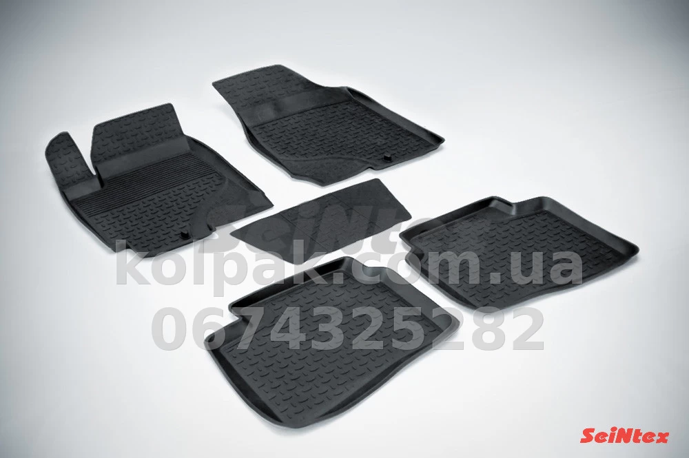 Floor mats for Kia Cerato 2 2009-2013, Rubber, 5 pcs, Seintex, 01482 Floor mats for Kia Cerato 2 2009-2013, Rubber, 5 pcs, Seintex, 01482 β photo 1