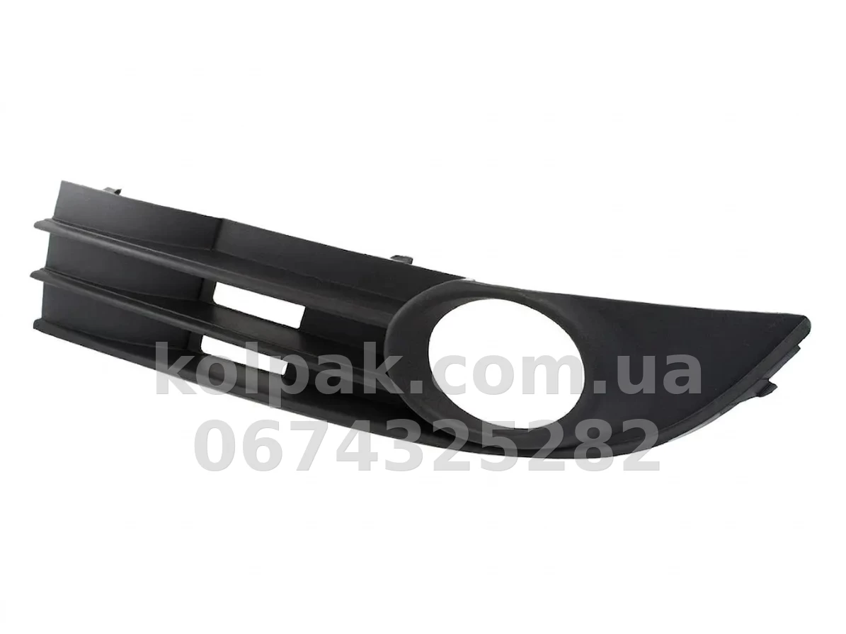 Права решітка бампера Volkswagen Touran 2006-2010, з отвором для протитуманної фари, чорна текстура AVTM 187409912 Права решітка бампера Volkswagen Touran 2006-2010, з отвором для протитуманної фари, чорна текстура AVTM 187409912 — фото 1