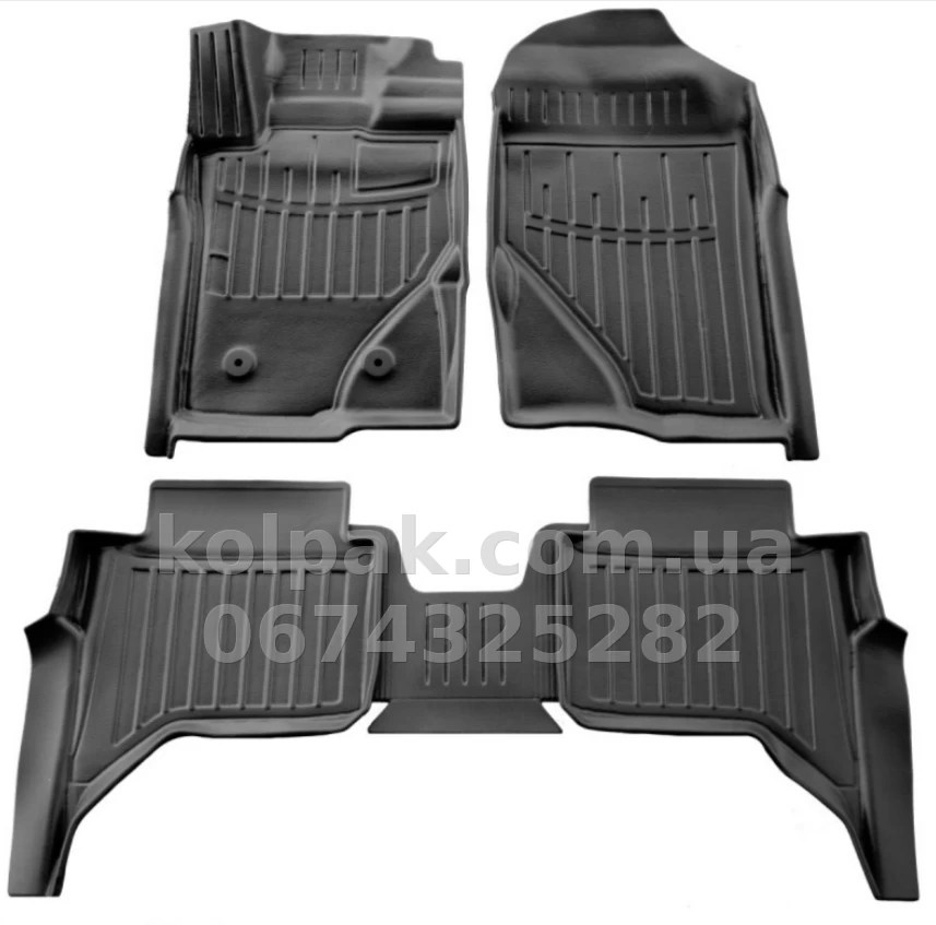 Polyurethane floor mats for Ford Ranger P703 2022-, with raised edges, 5 pcs, Stingray, 5007245 Polyurethane floor mats for Ford Ranger P703 2022-, with raised edges, 5 pcs, Stingray, 5007245 β photo 1