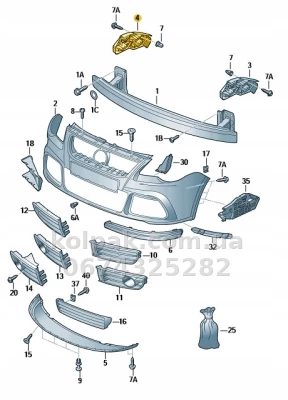 Праве кріплення переднього бампера Volkswagen Polo 4 HB 2005-2009, AVTM, 6Q0807184A, 187408932 Праве кріплення переднього бампера Volkswagen Polo 4 HB 2005-2009, AVTM, 6Q0807184A, 187408932 — фото 2